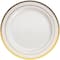 12 Packs: 10 ct. (120 total) 7.5" Round Lunch Plates with Gold Trim by Celebrate It™